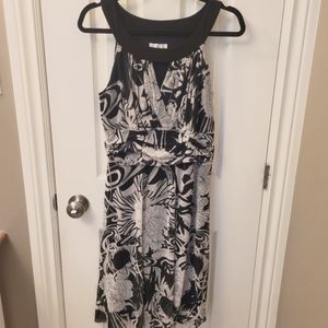 Laura Petites tank dress black & white Sz 12P